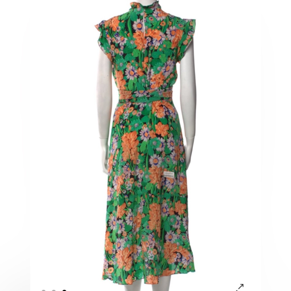 Sandro A line mock neck silk midi